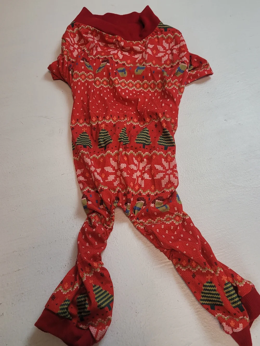 Red holiday pet onesie